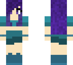 purple girl with blue outfit