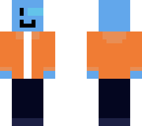 blue guy with orange hoodie