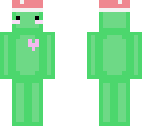 green blob with mushroom hat