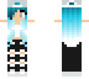 blue haired girl with torn pants and white crop top