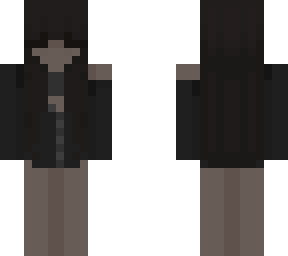 brown hair gray jacket