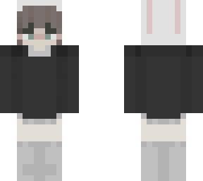 bunny hood girl with brown hair