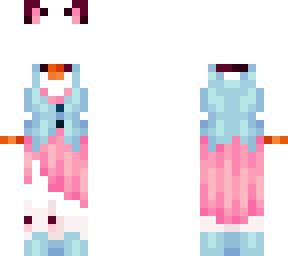 pink and blue cat dress - base