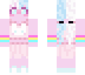 pink pan cutie with split dyed hair