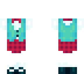 red and cyan school uniform - base
