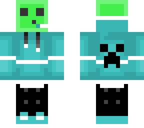 slime in a creeper hoodie