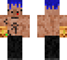 durp villijah with blue hair with infinity gauntlet