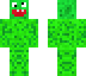 green smilely face creature