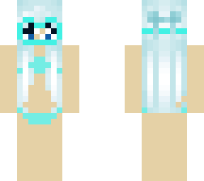 ice girl in blue swimming outfit