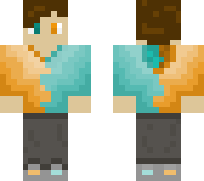 split (orange and blue)