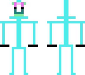 teal man transparent facing forward