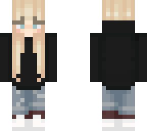blonde girl black hoodie cute