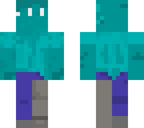 blue alien with a robot leg