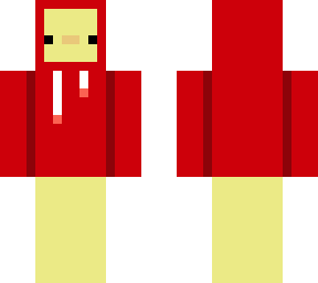 duck in red hoodie