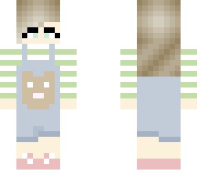 girl in bear overalls