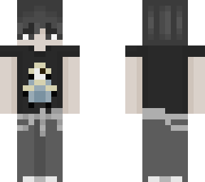 goth guy with chain and minion
