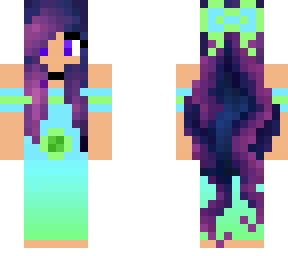 lime and light blue formal girl