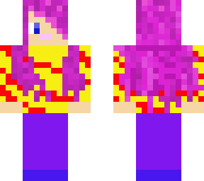pink hair red strips girl