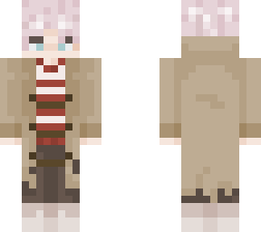 pink haired person in a trench coat :]