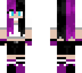 purple and black hair girl