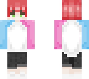 raglan t-shirt w/ pink & blue sleeves