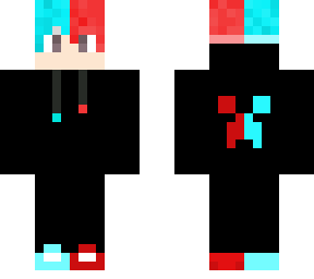 red and blue gamer boy with cool effect