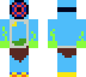 some sort of alien with a panting of a minecraft planes biome