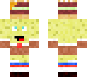 sponebob holding a krabby patty