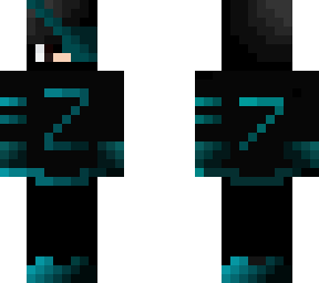 aqua and black masked