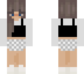 black tank white undershirt and grey skirt!