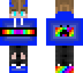 blue and rainbow boy
