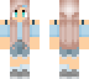 blue girl with buns