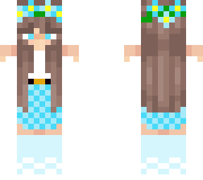 cute blue girl with flowers