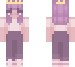 Cute Purple Crown Girl | Minecraft Skin
