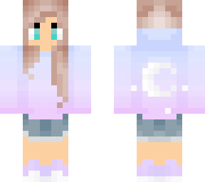 girl with moon hoodie