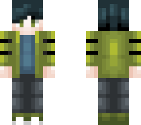 black&green jacket w/ black hair and green eyes (for a friend)