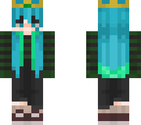 blue hair with crown