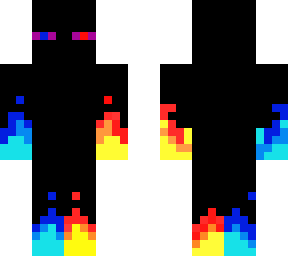 enderman red and blue fire skin