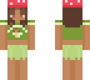 fairy shirt & sage green skirt w/ mushroom hat