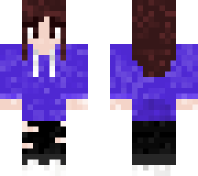 girl with purple hoodie and ripped jeans