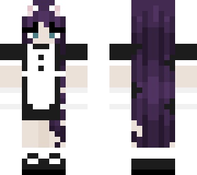 purple hair gothic girl in maid outfit