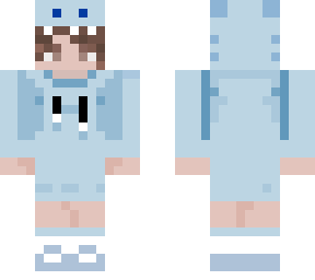 blue dinosaur person
