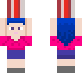 blue haired present girl