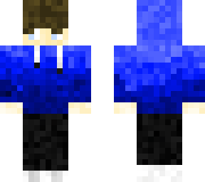 gradient blue hoodie - brown hair - black jeans - vanda
