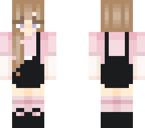 overall skirt - pink shirt