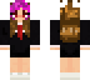 pretty cute girl in suit! pink hair highlights