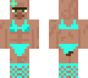 villager in bikini cyan