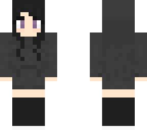 black haired with gray hoodie girl