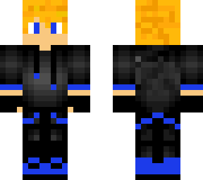 blond hair blue hoodie