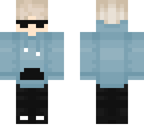 blue hoddie with sunglasses